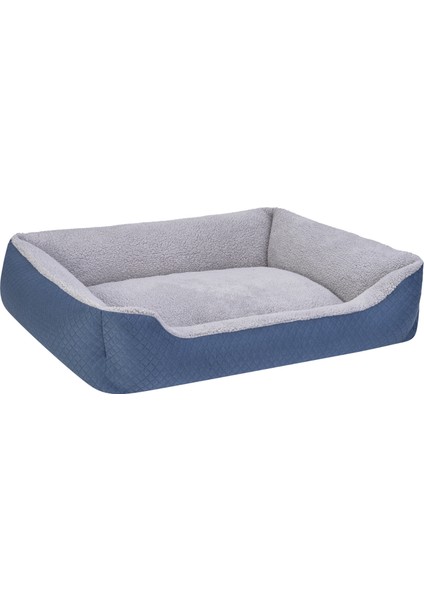 Bravo Duo Köpek Yatağı Mavi/gri Peluş L 90 x 70 cm