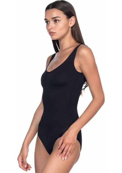 Siyah Mı Emay 1924 Soft Kalın Askıllı Çıtçıtlı Body