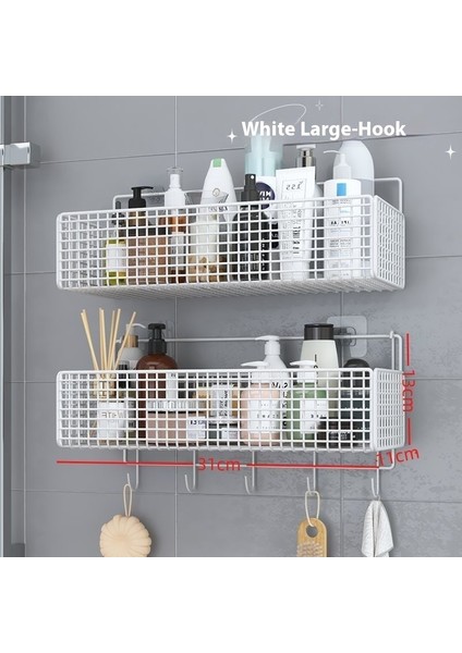 Duvara Monte Raflar Banyo Asma Sepeti Tuvalet Duş Çeşitli Eşyalar Depolama Tanrıları Delik Açmadan Banyo Rafları (Yurt Dışından)
