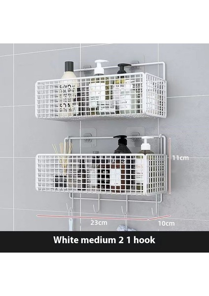 Duvara Monte Raflar Banyo Asma Sepeti Tuvalet Duş Çeşitli Eşyalar Depolama Tanrıları Delik Açmadan Banyo Rafları (Yurt Dışından)