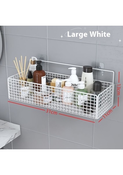 Duvara Monte Raflar Banyo Asma Sepeti Tuvalet Duş Çeşitli Eşyalar Depolama Tanrıları Delik Açmadan Banyo Rafları (Yurt Dışından)