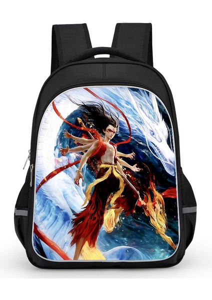 Nezha Iki Sihirli Çocuk Denizin Peşinde Anime Omuzlar Öğrenciler Okul Çantası Bilgisayar Çantası (Yurt Dışından)