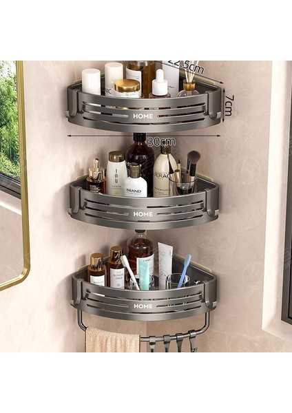 Banyo Banyo Üçgen Raf Tuvalet Tuvalet Rafı Punch Yok Duvara Monte Duvar Rafı (Yurt Dışından)