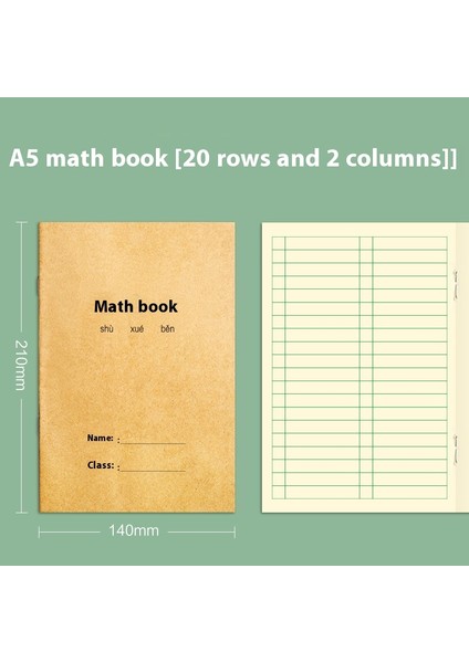 Kraft Kağıt Çalışma Kitabı Ilkokul ve Ortaokul Öğrencileri Birleştirilmiş Standart Alıştırma Kitabı Ingilizce Matematik Kompozisyon Kitabı Defter 10 Kitap Seti (Yurt Dışından)