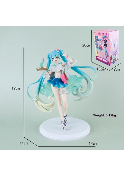 Hatsune Miku El Modeli Ikincil Yuan Sevimli Masaüstü Şasi Süsleri El Aleti (Yurt Dışından)