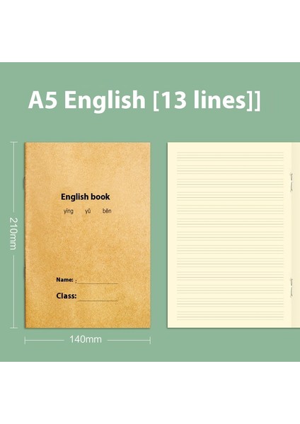 Kraft Kağıt Çalışma Kitabı Ilkokul ve Ortaokul Öğrencileri Birleştirilmiş Standart Alıştırma Kitabı Ingilizce Matematik Kompozisyon Kitabı Defter 10 Kitap Seti (Yurt Dışından)