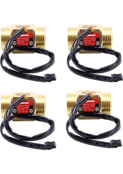 4x B10 DN25 1 Inç Su Hall Etkisi Türbin Akış Sensörü Ölçer Türbin Akış Ölçer 2-50L/DAK (Pirinç) (Yurt Dışından)