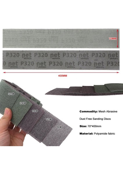 10 Adet 400X70MM Örgü Aşındırıcı Tozsuz Zımpara Diskleri Anti-Blokaj Kuru Taşlama Zımpara Kağıdı 80 Ila 320 Grit Kanca Döngü (Yurt Dışından) fırsatları