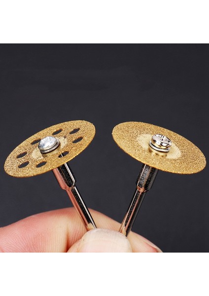 10 Adet Elmas Kesme Tekerleği Kesme Diskleri Kaplamalı Döner Aletler Titanyum Kaplama Elmas Tekerlek/mandrel 18MM (Yurt Dışından)