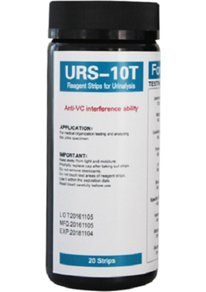 100 Şerit URS-10T Idrar Tahlili Reaktif Şeritleri 10 Parametre Idrar Test Şeridi (Yurt Dışından)