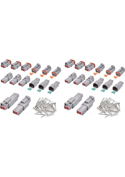 Elektrik Kablosu Konnektör Fişi 16 Takım 2 Pin 16-20AWG Su Geçirmez Mühürlü Otomatik Gri Erkek ve Dişi Terminal Konnektörleri (Yurt Dışından)