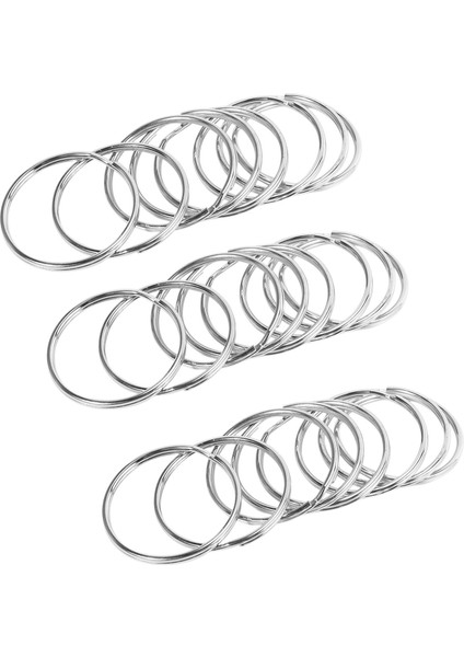 30X Kalite 50MM Anahtarlık Bölünmüş Yüzük Seti Ağır Hizmet Tipi Nikel Anahtar Döngü Yaylı Çember (Yurt Dışından)