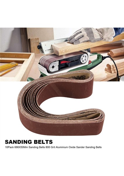 10 Paket 686X50MM Zımpara Kayışları 800 Grit Alüminyum Oksit Zımpara Zımpara Kayışları (Yurt Dışından)