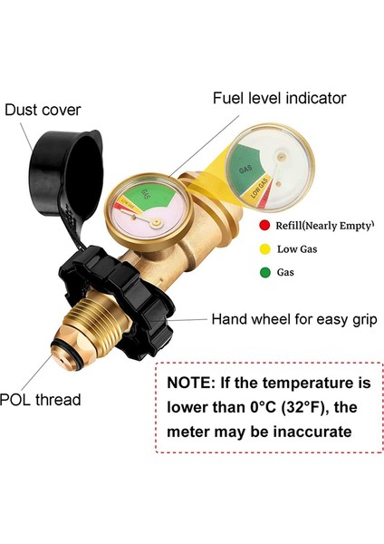 Göstergeli Evrensel Propan Tankı Adaptörü, Rv Campe, Silindir Için Qcc1/tip 1 Propan Tankı Göstergesi Seviye Göstergesini Dönüştürür (Yurt Dışından) fırsatları