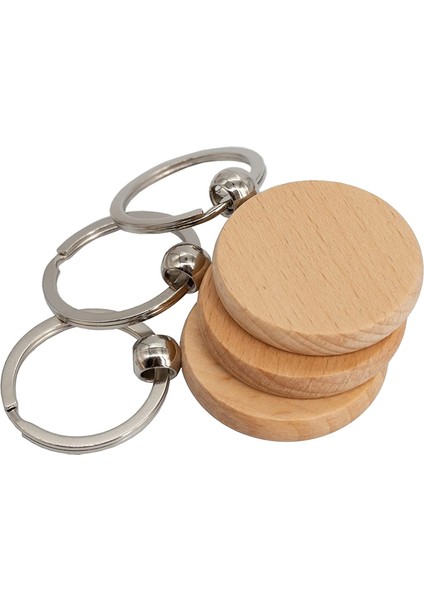 50 Parça Ahşap Oyma Boş Ahşap Boş Anahtarlık (Yuvarlak) (Yurt Dışından) fiyatları