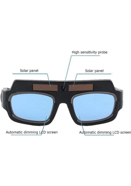 2x Güneş Enerjili Otomatik Kararan Kaynak Maskesi Kask Gözlük Kaynakçı Gözlük Ark Anti-Şok Lens Saklama Kutusu ile (Yurt Dışından) fiyatları