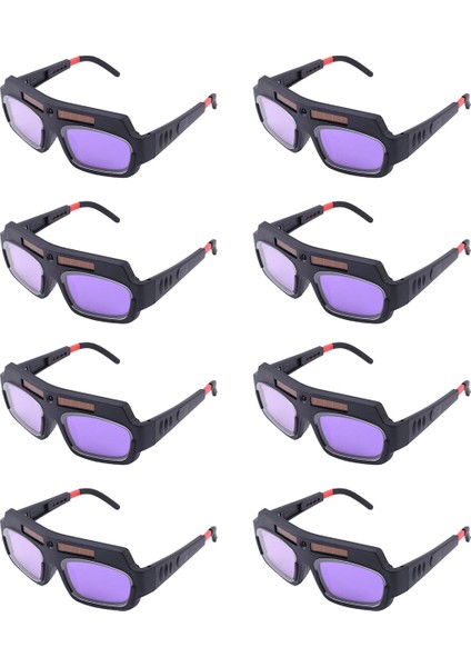 8 Adet Güneş Enerjili Otomatik Kararan Kaynak Maskesi Kask Gözlük Kaynakçı Gözlük Ark Anti-Şok Lens Göz Koruması Için (Yurt Dışından)