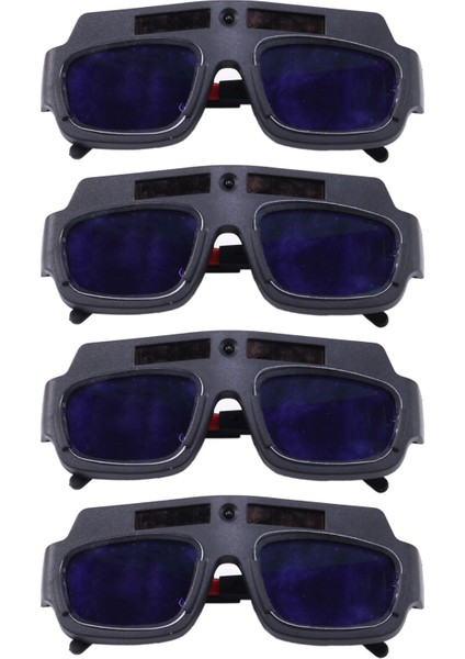 4 Adet Güneş Enerjili Otomatik Kararan Kaynak Maskesi Kask Gözlük Kaynakçı Gözlük Ark Anti-Şok Lens Göz Koruması (Yurt Dışından)