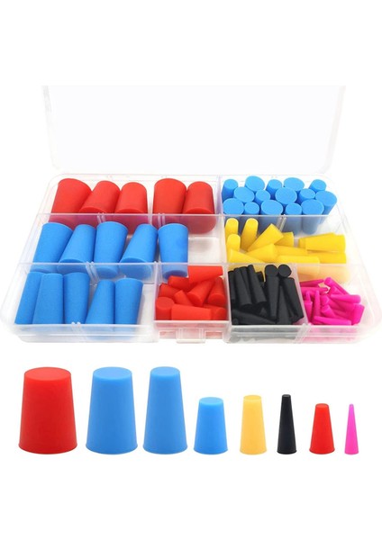 120 Adet Silikon Kauçuk Konik Fişler, Yüksek Sıcaklığa Dayanıklı Silikon Kauçuk 8 Boyut 1/16 Ila 5/8 Inç Delik Fişleri Için (Yurt Dışından)