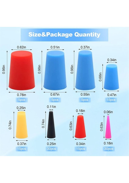 120 Adet Silikon Kauçuk Konik Fişler, Yüksek Sıcaklığa Dayanıklı Silikon Kauçuk 8 Boyut 1/16 Ila 5/8 Inç Delik Fişleri Için (Yurt Dışından) fiyatları