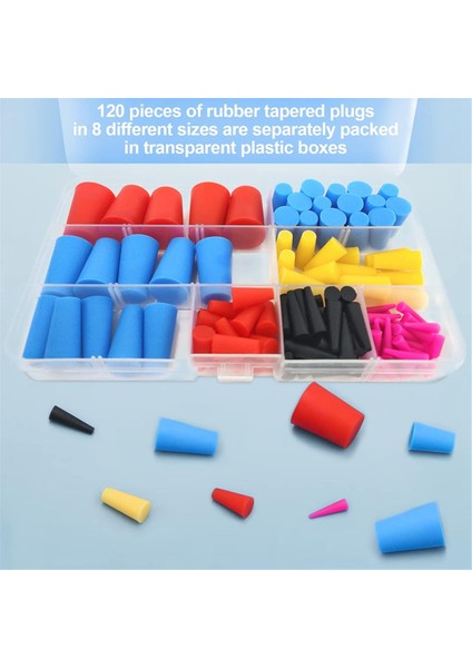 120 Adet Silikon Kauçuk Konik Fişler, Yüksek Sıcaklığa Dayanıklı Silikon Kauçuk 8 Boyut 1/16 Ila 5/8 Inç Delik Fişleri Için (Yurt Dışından) indirimleri