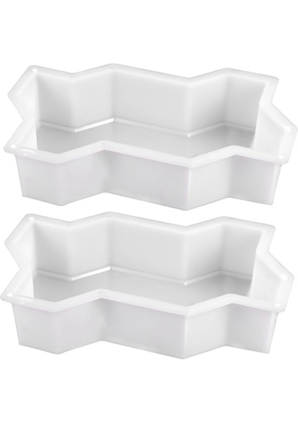 2x Üç Dalga Şekli Bahçe Yolu Plastik Beton Parke Tuğla Kalıp Diy Geçit Çimento Tuğla Kalıp (Yurt Dışından)