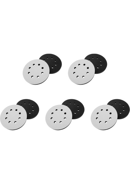 10 Adet 5 Inç (125MM) 8 Delikli Yumuşak Sünger Arayüz Pedi Zımpara Pedleri ve Cırt Cırt Zımpara Diskleri (Yurt Dışından)