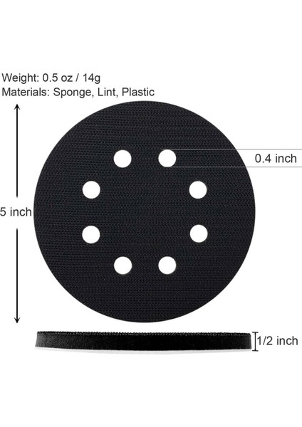 10 Adet 5 Inç (125MM) 8 Delikli Yumuşak Sünger Arayüz Pedi Zımpara Pedleri ve Cırt Cırt Zımpara Diskleri (Yurt Dışından)