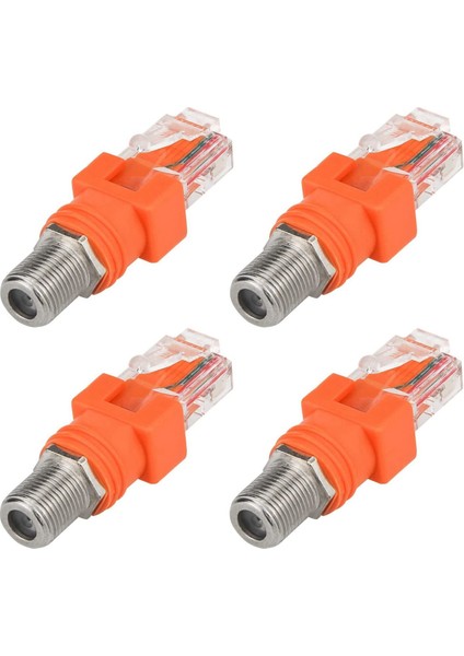 Hat Test Cihazı Için 4 Paket Koaksiyel Rf F Dişi - RJ45 Erkek Dönüştürücü (Yurt Dışından)