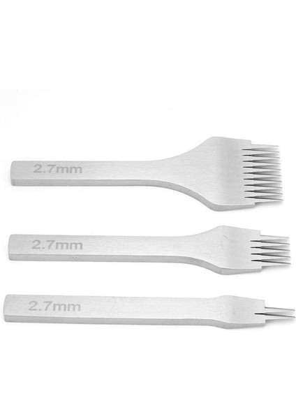Adet 2.7mm Deri Keski Deri Kalıp Çelik Keski Çatal Delik Delme Aracı Kiti Demir Sac Delme Aracı (Yurt Dışından)