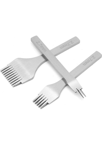 Adet 2.7mm Deri Keski Deri Kalıp Çelik Keski Çatal Delik Delme Aracı Kiti Demir Sac Delme Aracı (Yurt Dışından)