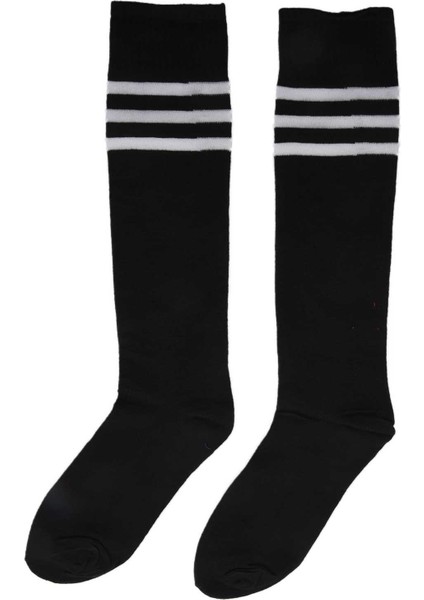 Siyah Diz Yüksek Atletik Spor Tüp Çorabı Üzerinde Old School Beyaz Kanal / Futbol Veya Herhangi Bir Spor Için Harika, Ayrıca Iyi Bir Çizme Çorabı Yapar (Yurt Dışından)