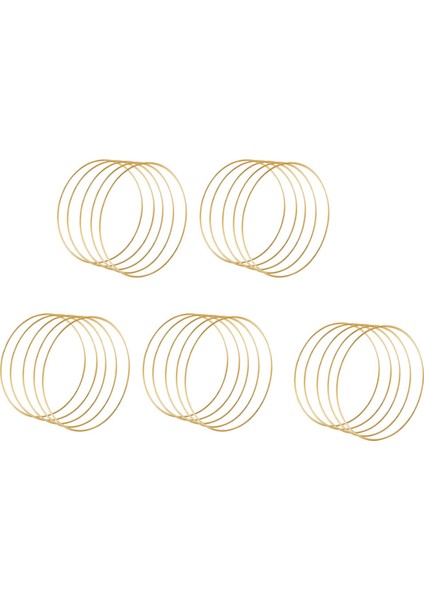 25 Paket 14 Inç Metal Çiçek Çember Çelenk Makrome Altın Çember Yüzükler Dıy Çelenk Dekor Için (Yurt Dışından)