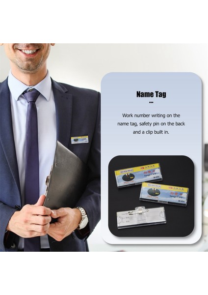 Çengelli Iğne Şeffaf Sert Plastik Isim Etiketi Klip Tutucu 3 Parça (Yurt Dışından) fiyatları