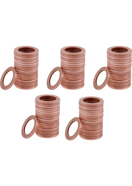 100 Adet 12MM x 18MM x 1.5mm Bakır Düz Yıkama Halkası Sızdırmazlık Parçaları (Yurt Dışından)