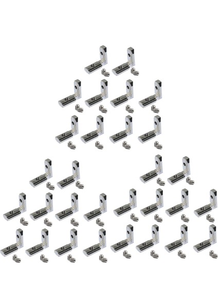 60 Adet T Yuvası L Şekli Iç Iç Köşe Konektörü Bağlantı Braketi Alüminyum Ekstrüzyon Profili Için 2020 Serisi Yuvası 6mm (Yurt Dışından)