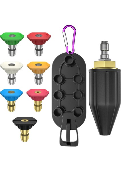 Turbo Nozul, Basınçlı Yıkama Nozulu Püskürtme Uçları Seti, Dönen Turbo Nozul ve Nozul Tutuculu Nozul Uçları Dahil (Yurt Dışından)