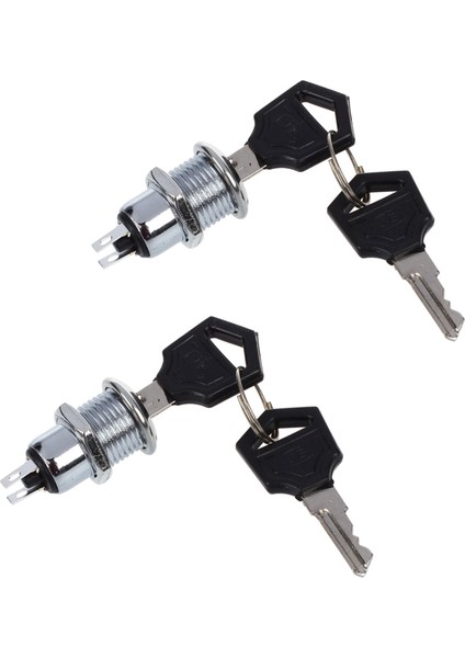 2x Açık Kapalı Iki Terminalli Anahtar Anahtarlı Tuş Kilidi Anahtarı (Yurt Dışından)
