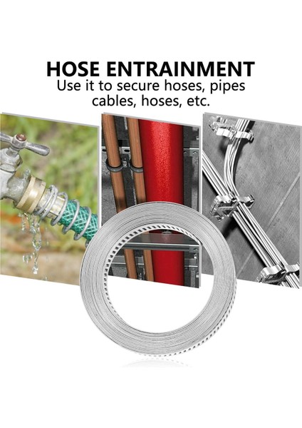 10X304 Paslanmaz Çelik Solucan Kelepçe Hortum Kelepçesi Kayış Bağlantı Elemanları ile Ayarlanabilir Dıy Boru Hortum Kelepçesi Kanal Kelepçesi 11.5 Feet (Yurt Dışından) indirimleri