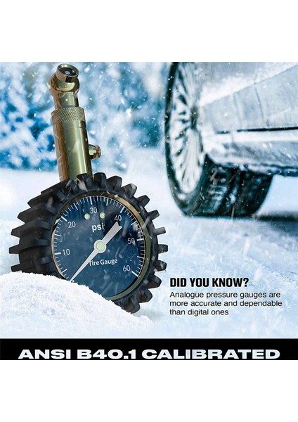 Lastik Basıncı Göstergesi - (0-60 Psı) Ağır Hizmet, Parlak Kadranla Doğru (Yurt Dışından) indirimleri