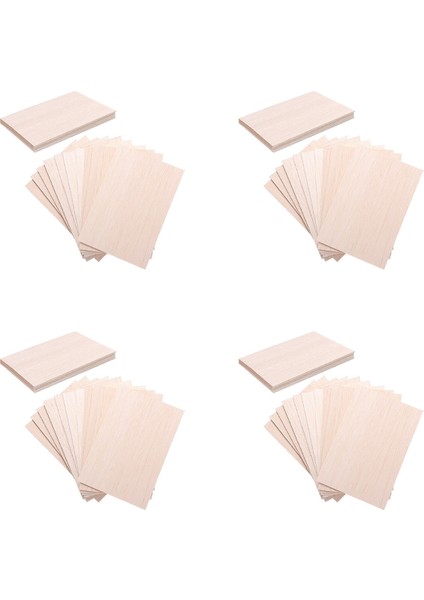 60 Paket Bitmemiş Ahşap Levhalar, Ev Uçak Gemi Tekne Sanat ve El Sanatları Için Ahşap Ince Ahşap Tahta, Dıy Süsler (Yurt Dışından)