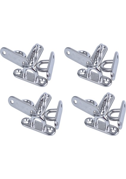 4 Adet 5mm 304 Paslanmaz Çelik Dikdörtgen Ped Göz Plakası Zımba Halkası Kanca (Yurt Dışından)