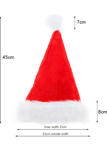 3pcs Şapka Peluş Kırmızı ve Beyaz Şapka (Yurt Dışından) fiyatları