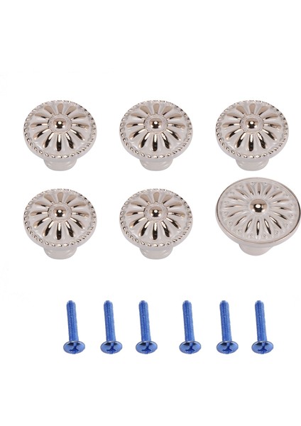 Adet Dolap Kolları 22MM Yuvarlak Vintage Çekmece Topuzu Antika Çiçek Dolap Mutfak Dresser Çekme Kolları (Beyaz) (Yurt Dışından)