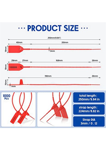1000 Adet Plastik Sabotaj Mühürleri Etiketleri Güvenlik Etiketleri (Yurt Dışından) fırsatları