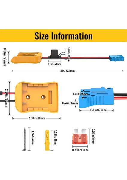 Peg-Perego Için Power Wheels Adaptörü, 40A Sigortalı 12AWG Kablo (Yurt Dışından) modelleri