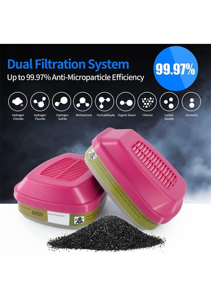 P100 Solunum Cihazı, 60926 Filtre, 6000 ile Uyumlu 2 Adet (Yurt Dışından) indirimleri