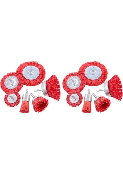 12 Adet Naylon Filament Aşındırıcı Tel Fırça Tekerleği ve Fincan Fırça Seti, 1/4 Inç, 6 Boyutlu Naylon Set Mükemmel (Yurt Dışından)