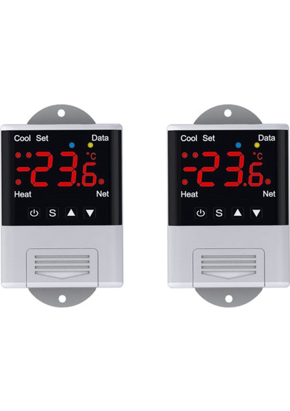 2x Kablosuz Wifi Sıcaklık Kontrol Cihazı Termostat AC110-220V DTC1201 Ntc Sensörü Dijital Ekran App Kontrolü (Yurt Dışından)