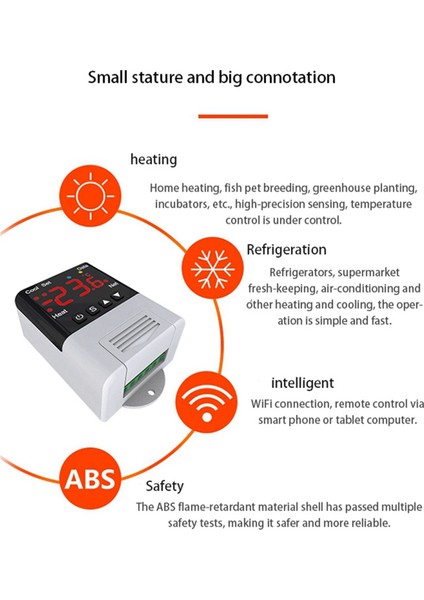 2x Kablosuz Wifi Sıcaklık Kontrol Cihazı Termostat AC110-220V DTC1201 Ntc Sensörü Dijital Ekran App Kontrolü (Yurt Dışından) fırsatları
